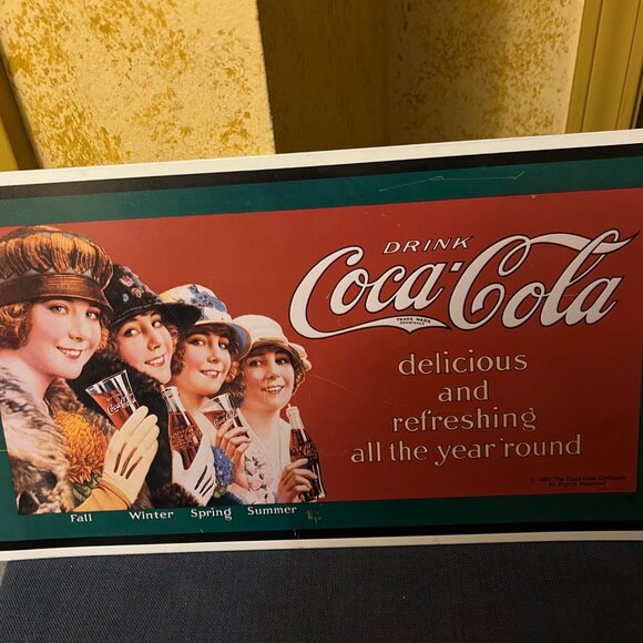 Vintage Coca-Cola sign four seasons Flapper Ladies 10x17 - Picture 3 of 3